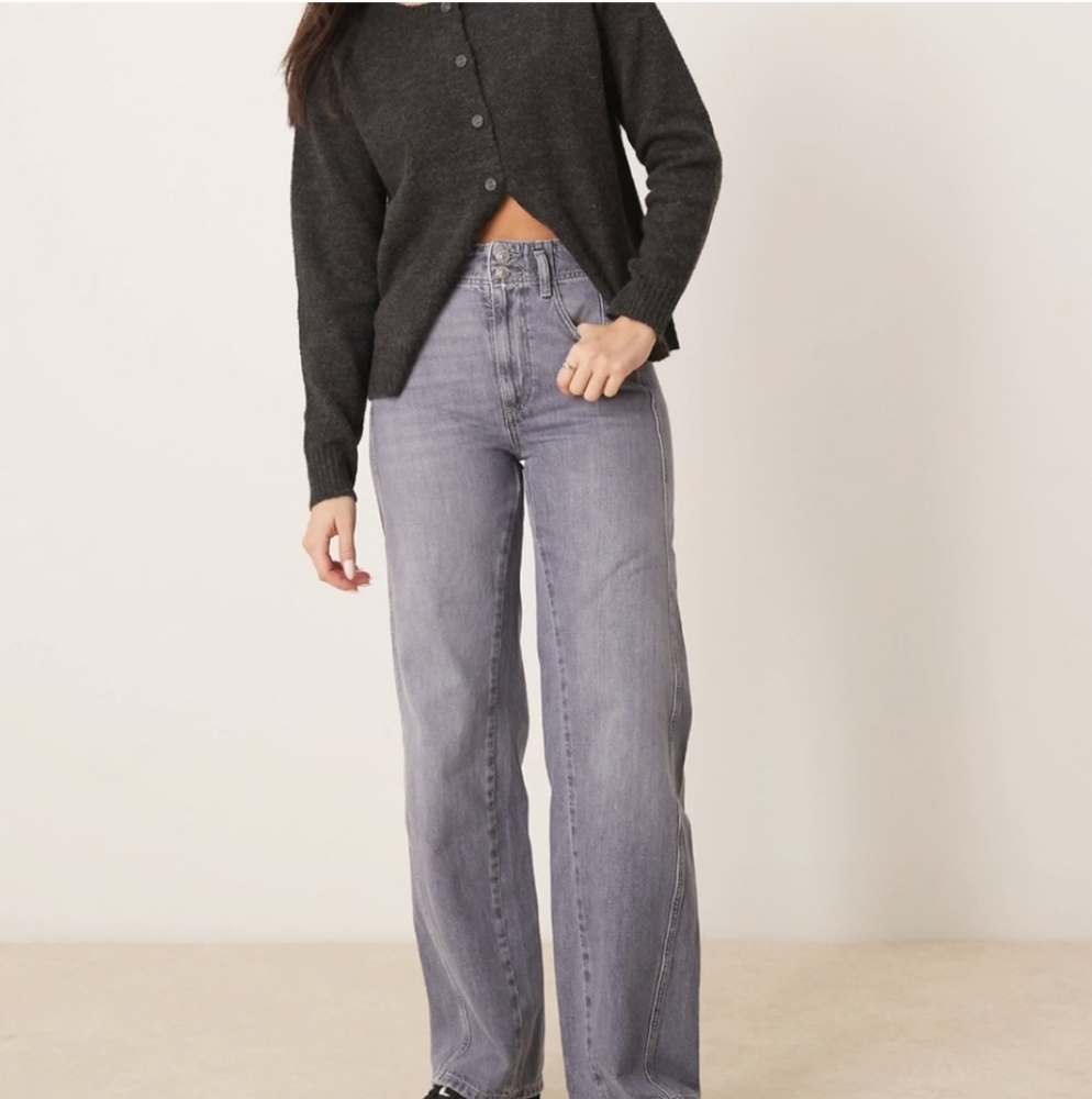 FREE PEOPLE Aster High Rise Straight Leg Jeans in Slate 28 NWT - Picture 2 of 9